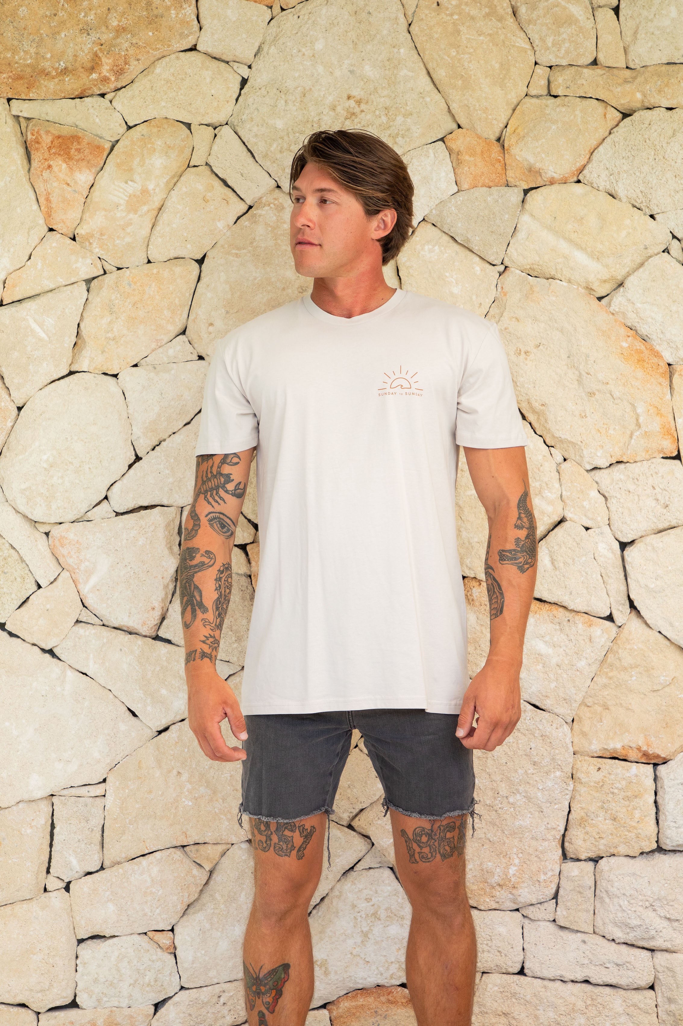 Sunny Wave Men's Tee (Bone)