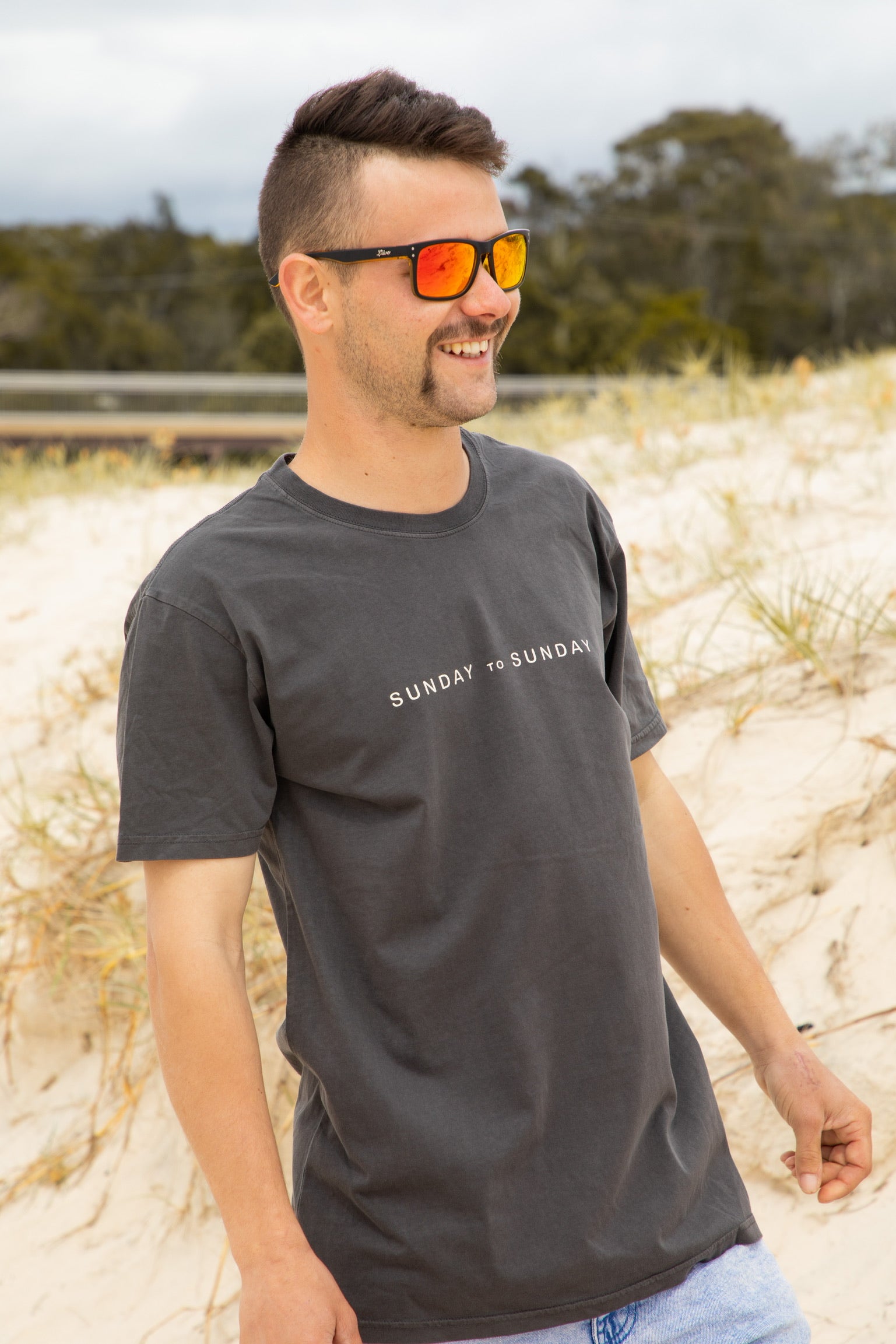 Men’s Basic Sunday Tee (Faded Black)